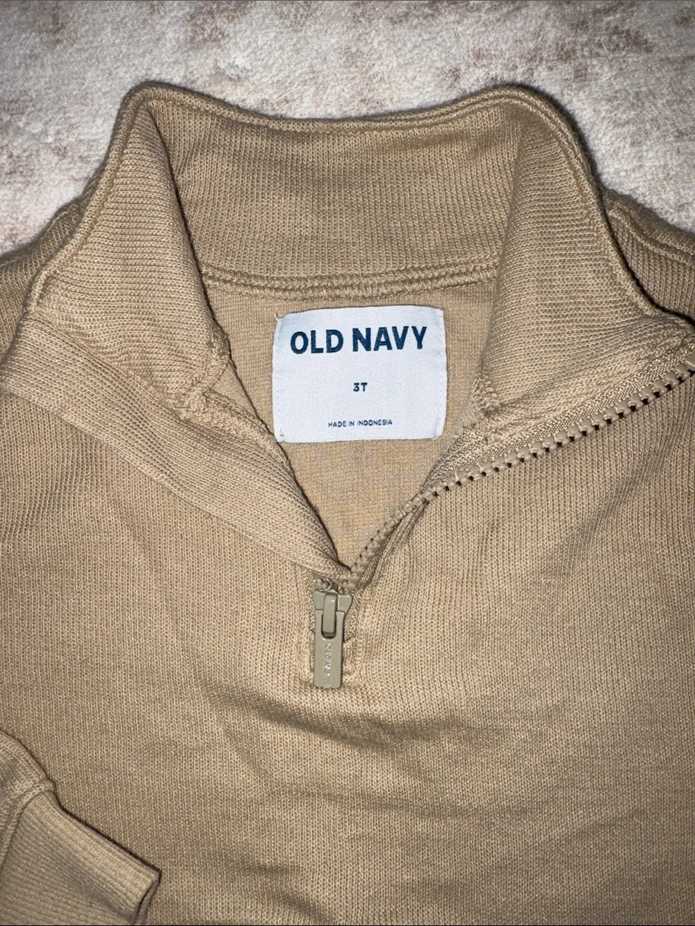 Old Navy toddler quarter -Zip Pullover Sweater in Beige